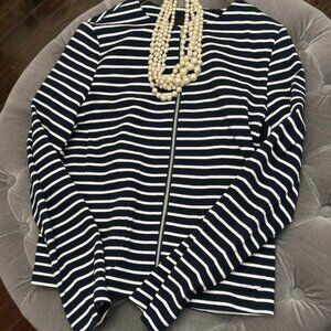 Uniqlo - Navy & White stripped cotton blazer